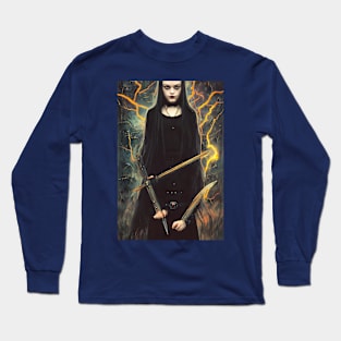 Wednesday Addams Anime Portrait 2 Long Sleeve T-Shirt